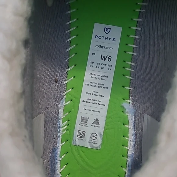 Rothy's Light Blue Loafers with Cream Lining Size 6w - Picture 8 of 8